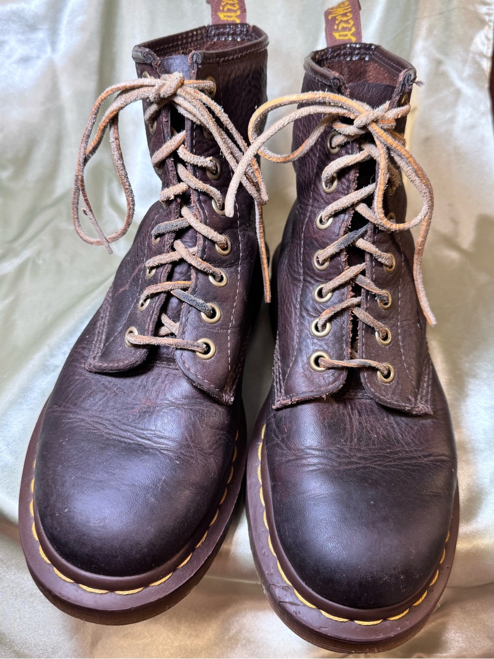 Dr. Martens “For life” Classic Brown Leather Lace-Up Boots with Leather Laces